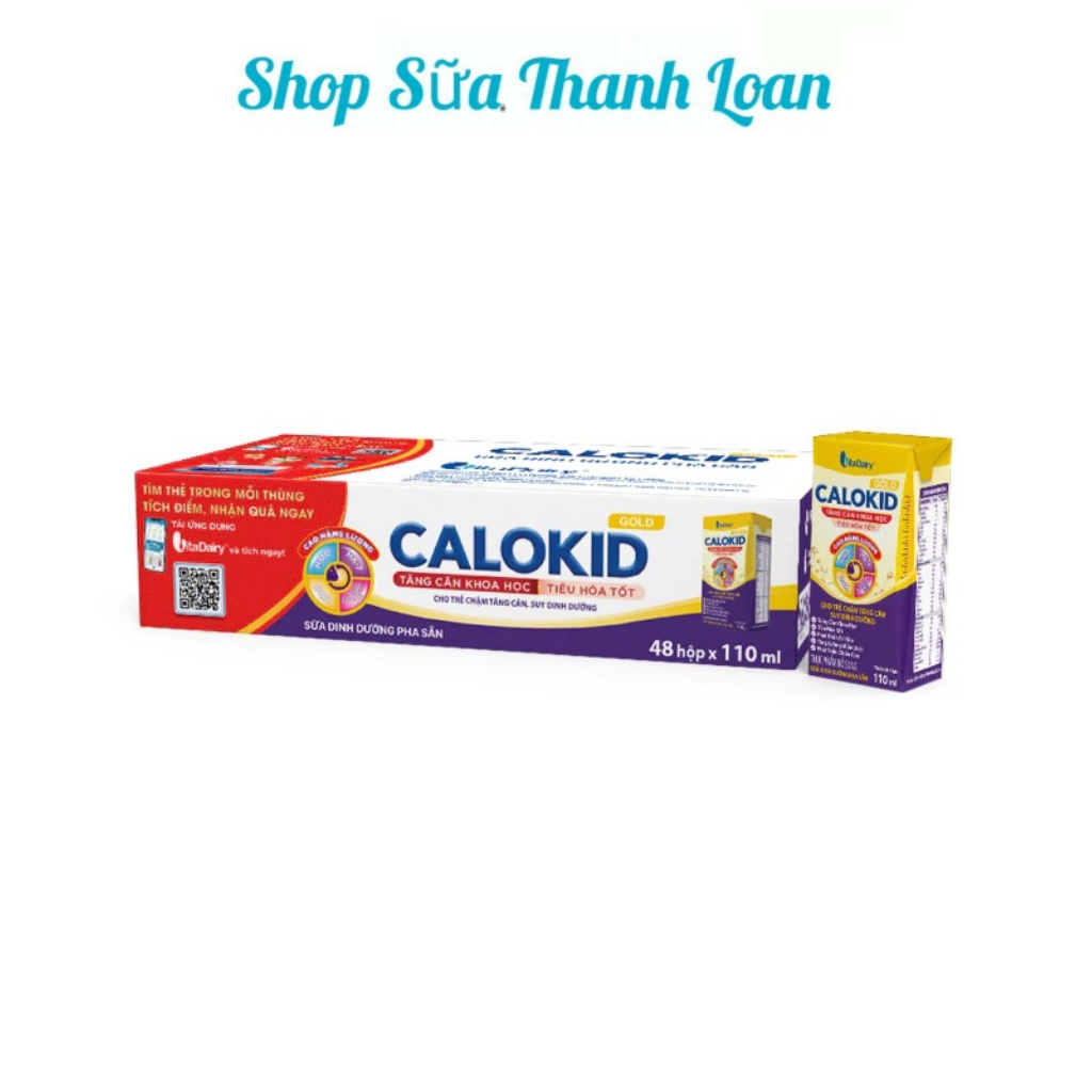 [HSD T8-2026] Thùng 48 Hộp Sữa Pha Sẵn Vitadairy CALOKID GOLD 110ml.