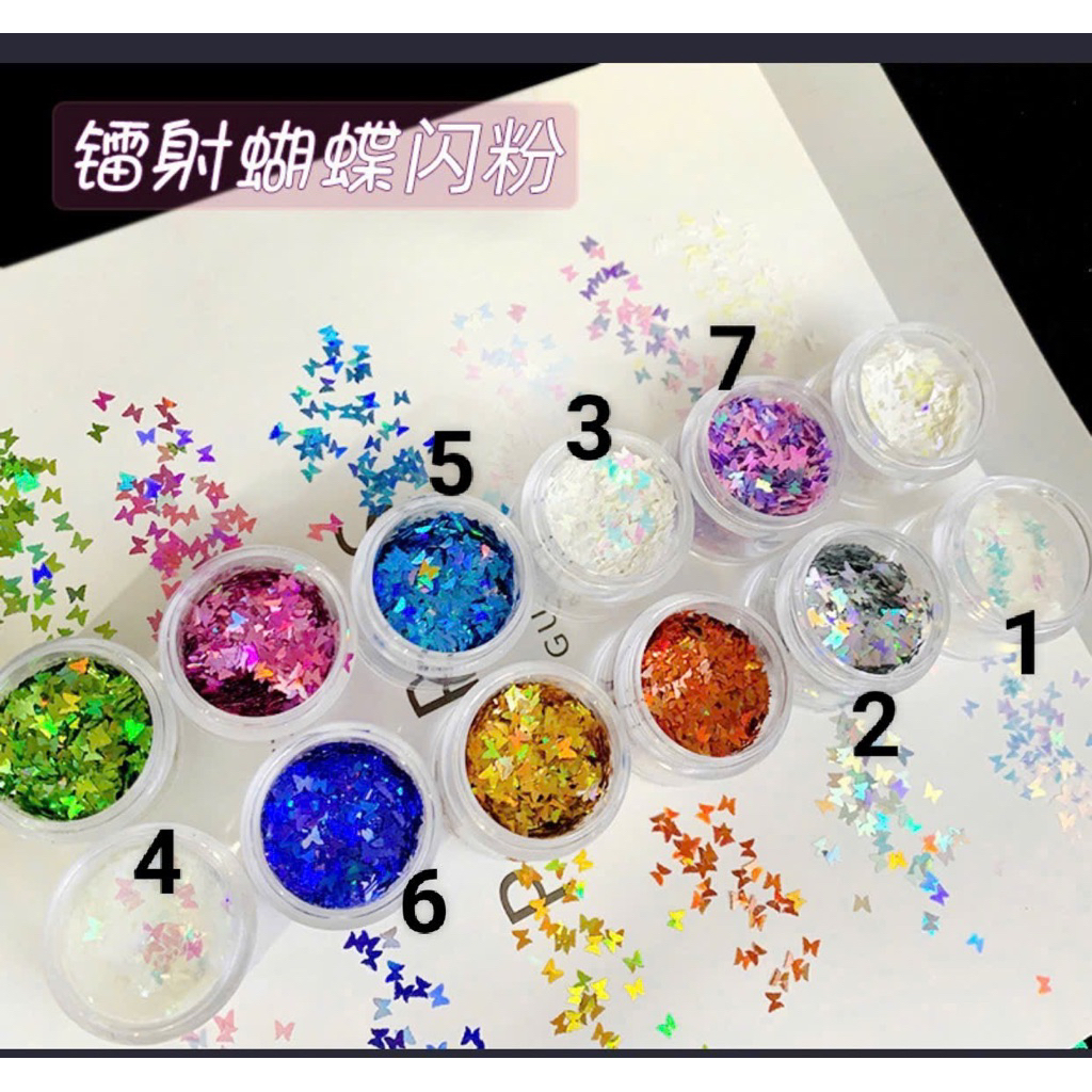 Sequin-Kim Sa Hình Bướm Ẩn Móng