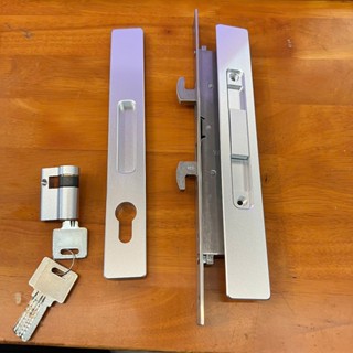  bộ khoá tay âm cửa lùa nhôm đúc CNC,lắp cửa nhôm lùa thân to 42mm,loại dùng củ chìa và trượt mở 