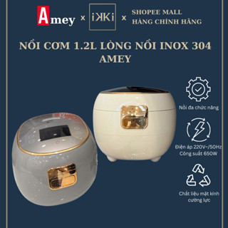 Nồi Cơm 1.2L Lòng Nồi Inox 304 AMEY cao cấp có khay nấu tách đường