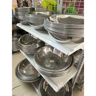 Thau Inox Thanh Chi, Chậu Inox 14->28cm Nhiều Size MTA_MART Sáng Bóng