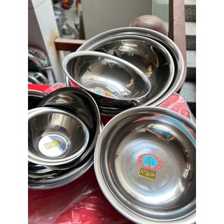 Thau Inox Thanh Chi, Chậu Inox 14->28cm Nhiều Size MTA_MART Sáng Bóng