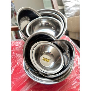 Thau Inox Thanh Chi, Chậu Inox 14->28cm Nhiều Size MTA_MART Sáng Bóng