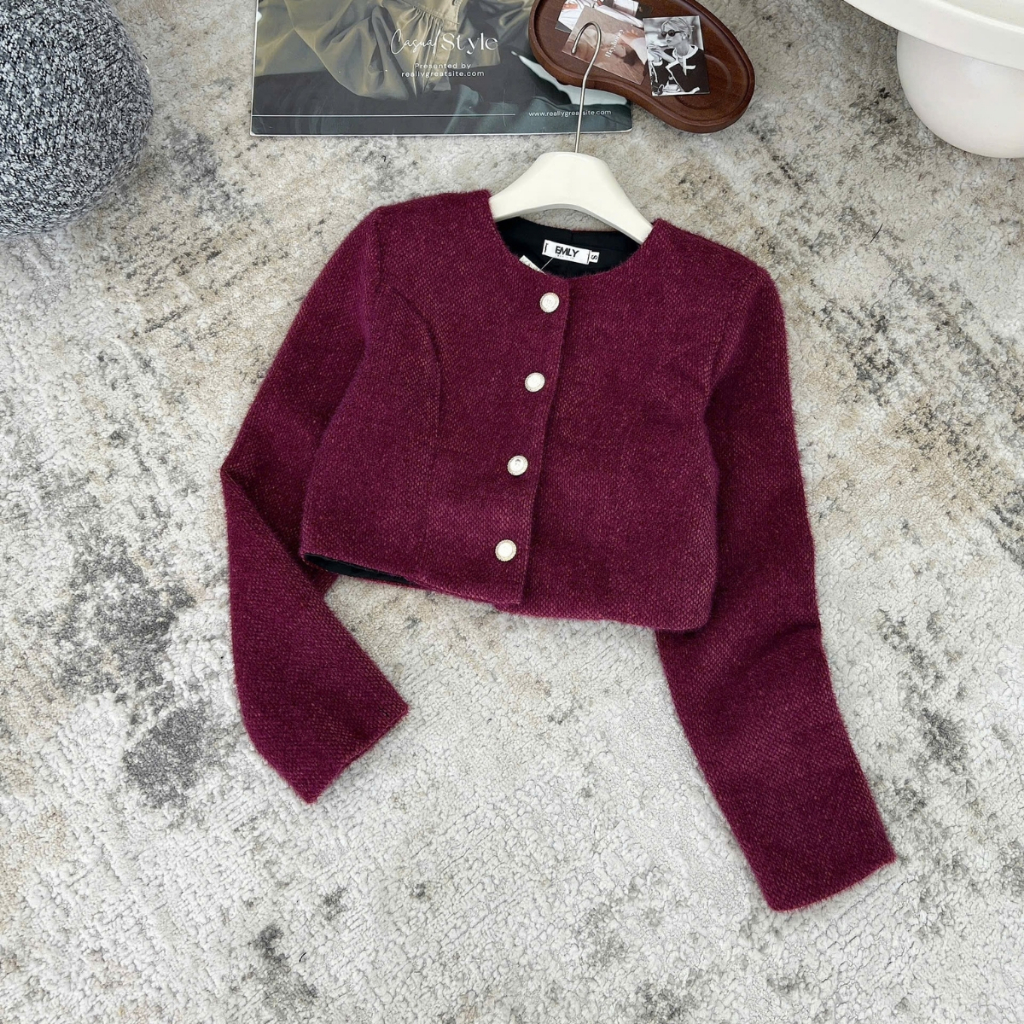 EMLYvn- Áo khoác Dạ Nữ Lông Thỏ Dáng Crop Cao Cấp, Áo Dạ Nữ Lông Thỏ Sang Trọng Mùa Thu Đông 2025 | BigBuy360 - bigbuy360.vn