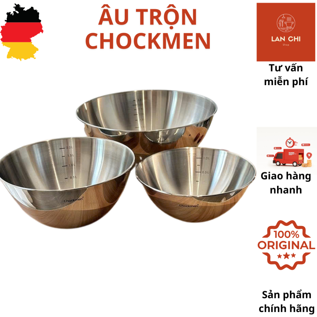Âu trộn CHOCKMEN, tô trộn inox, âu trộn bột, âu trộn salat, tô trộn salat, tô inox trộn đồ ăn