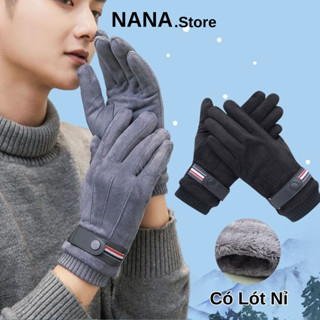 Găng tay mùa đông nam nữ lót nỉ giữ ấm NANA bao tay nam nữ vải lót lông giữ ấm giữ nhiệt phụ kiện thời trang mùa đông
