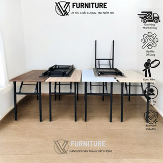 Bàn làm việc (Đã lắp sẵn ) xếp gọn tiện lợi cho văn phòng, học tập làm việc, bàn ăn..cứng cáp | Nội Thất Văn Quyết