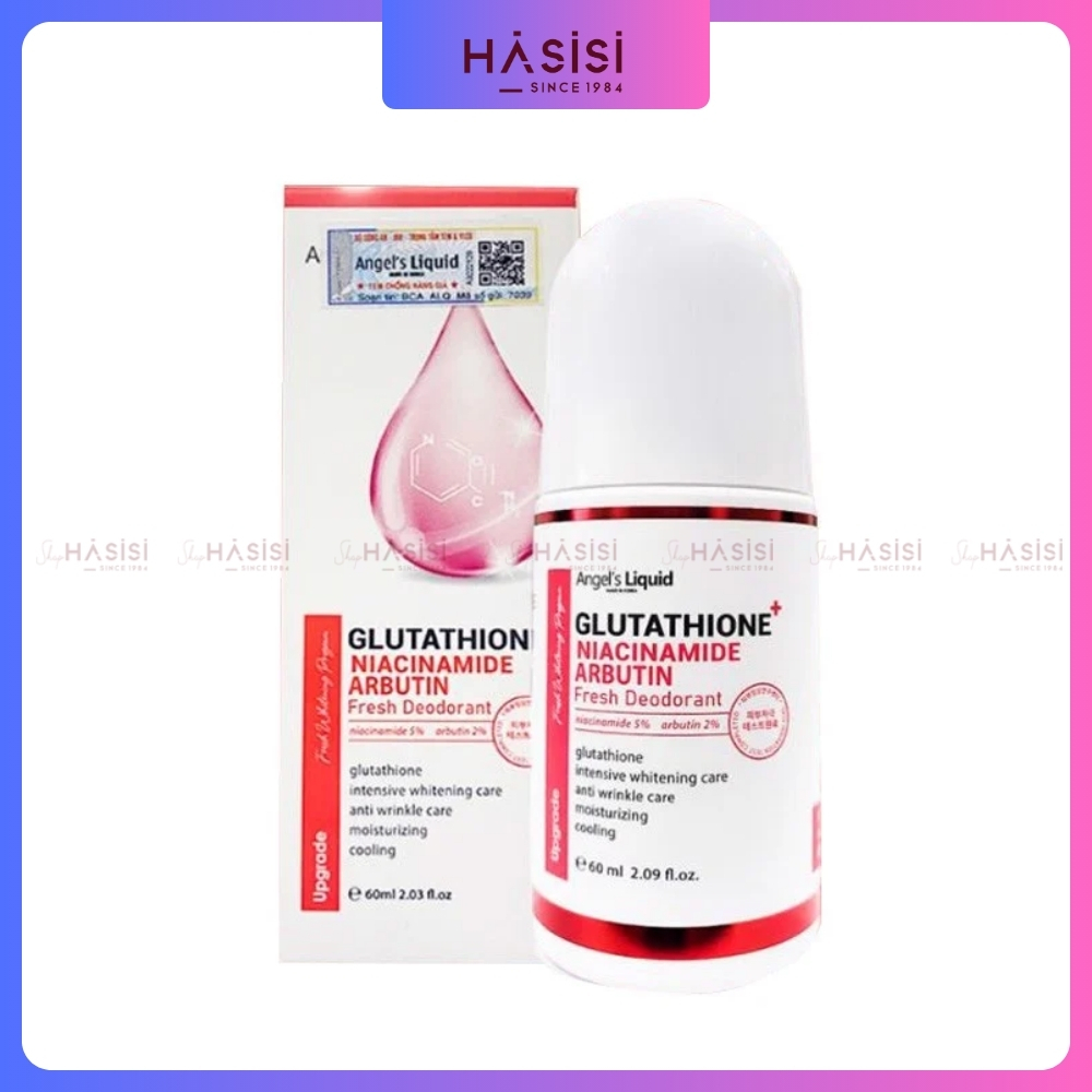 Lăn Khử Mùi ANGEL'S LIQUID Glutathione+Niacinamide Arbutin Fresh Deodorant 60ml