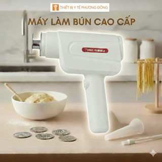 Máy Làm Bún , Mì Tươi Đa Năng Tự Động Cầm Tay Dùng Pin Sạc Tặng Kèm Dao Cắt Bột, Khuôn Làm bún