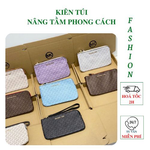 HOẢ TỐC Ví cầm tay size 20 có móc đeo tay nhiều màu