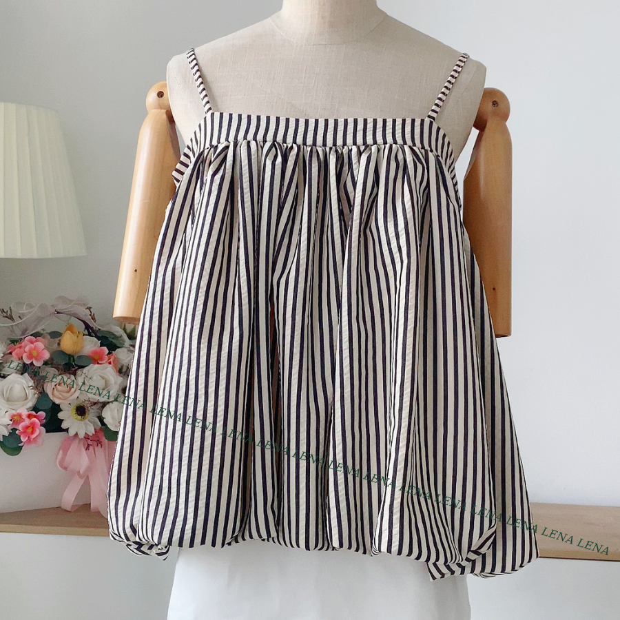 Có BIGSIZE. Áo bí 2 dây babydoll basic dáng rộng may 2 lớp mịn mát, dây áo điều chỉnh được LENA 3148 | BigBuy360 - bigbuy360.vn