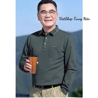  Áo Thun Dài Tay Nam Trung Niên Trung Tuổi TẶNG BỐ chất mềm mịn đẹp 