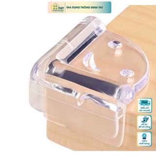  Combo 4 Miếng bịt góc bàn  Có 3 Loại  - Bọc cạnh bàn kính cạnh tủ bằng silicon an toàn cho bé - THT SHOP 