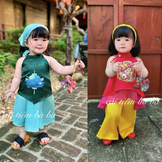  Yếm Chị Hằng yếm Cá chép cho bé gái đi chơi đi lễ Tết 