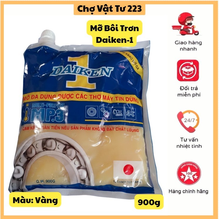 🎁Mỡ Daiken, bịt 900 gr - Màu vàng mỡ gà