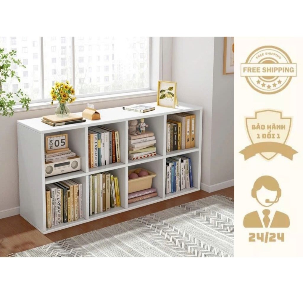 Kệ Gỗ [4 màu] Kệ Sách CÓ TẤM LƯNG  Tổ Ong 2/3/4/6/8 Ô Đa Năng TIện Lợi Lắp Ráp Dễ Dàng Vừa Decor Vừa Đựng Sách