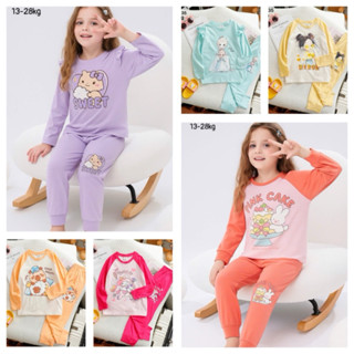 Đồ Bộ dài tay bé gái size nhí Janeshop, set bộ thu đông mặc nhà ngủ cho bé gái thun cotton 13-27kg