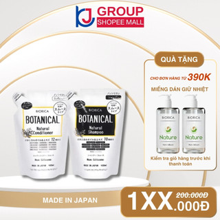 Dầu Gội Xả Táo Đen BIORICA Botanical Không Silicon 400Ml Nhật Bản (Tặng Chai Đựng)