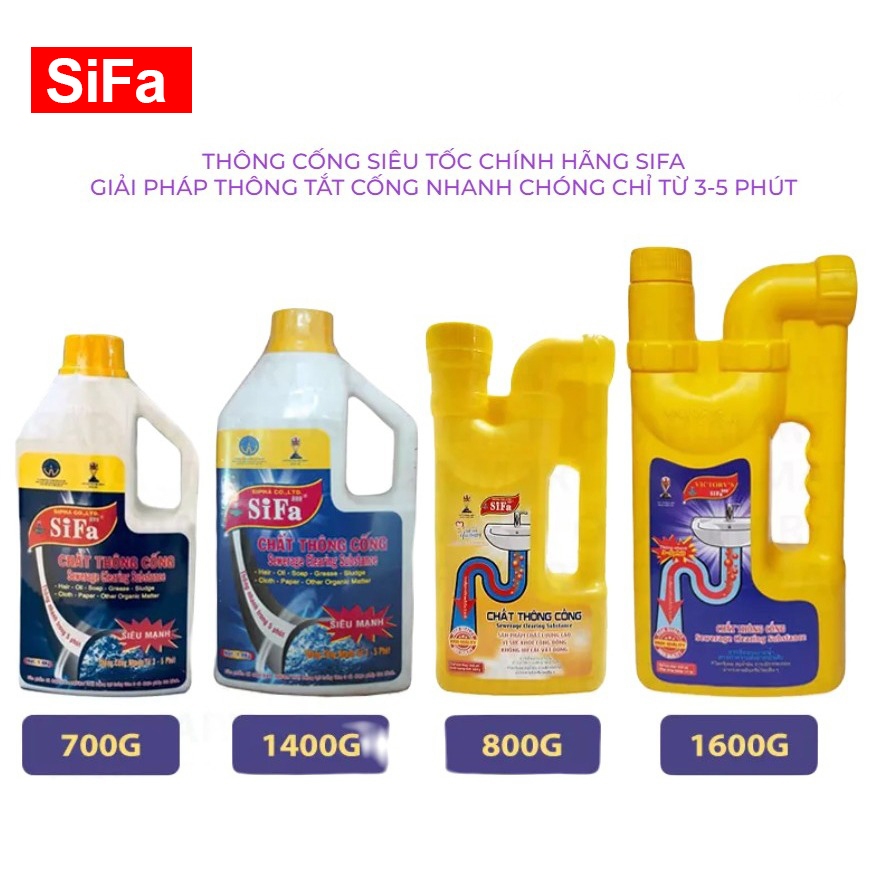 Nước thông cống sifa 700g 1,4kg 1,6kg (đã bật hỏa tốc)
