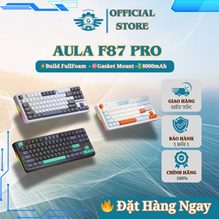 ⚡[HOT New Fullbox] Aula F87 Pro – Bàn Phím Cơ Không Dây Bluetooth/2.4G/USB-C, Pin 8000mAh, Full Foam