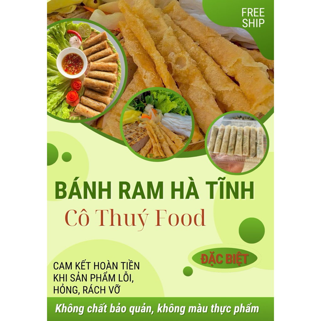 ( Loại Đặc Biệt) 1 tệp 500gr BÁNH RAM CUỐN HÀ TĨNH Cô THUÝ Food ( Loại đặc biệt rán siêu giòn ngon, đã hút chân không)
