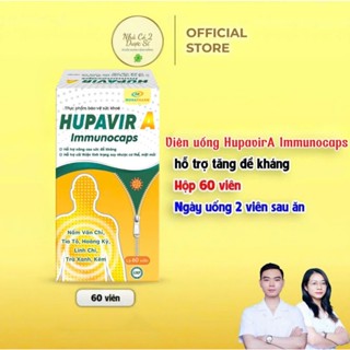 [Mẫu Mới] Tăng Đề Kháng Hupavir A Immunocaps Hộp 60 Viên Bổ Sung Nấm Vân Chi, Tía Tô, Linh Chi, Kẽm Cho Nam Và Nữ