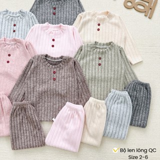 [ Hàng đẹp ] COMBO 2-3-5 Bộ quần áo dài tăm lông vải QC mềm min cho bé 5-15kg