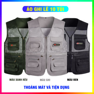 Áo Ghi Lê 10 Túi – Đi Câu Cá, Đi Phượt, Du Lịch, Bảo Hộ Lao Động, Phong Cách Trẻ Trung, Tiện Ích