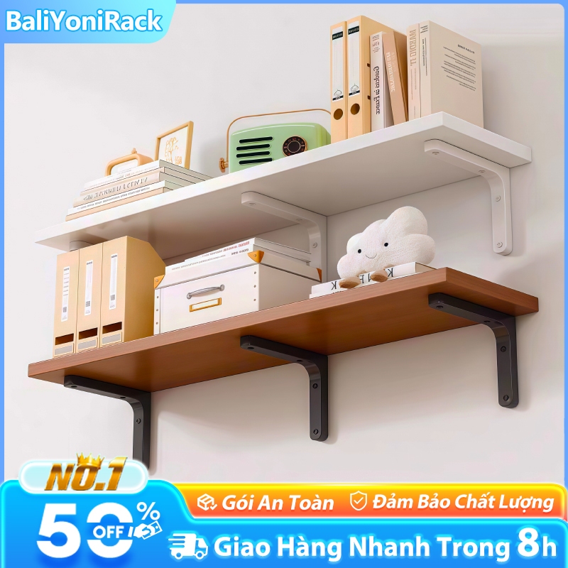 Kệ Gỗ Treo Tường Màu Óc Chó 40 60 80 100cm Kèm Giá Đỡ Sắt Chịu Lực 25kg Dùng Cho Phòng Khách Phòng Ngủ Nhà Bếp | BigBuy360 - bigbuy360.vn