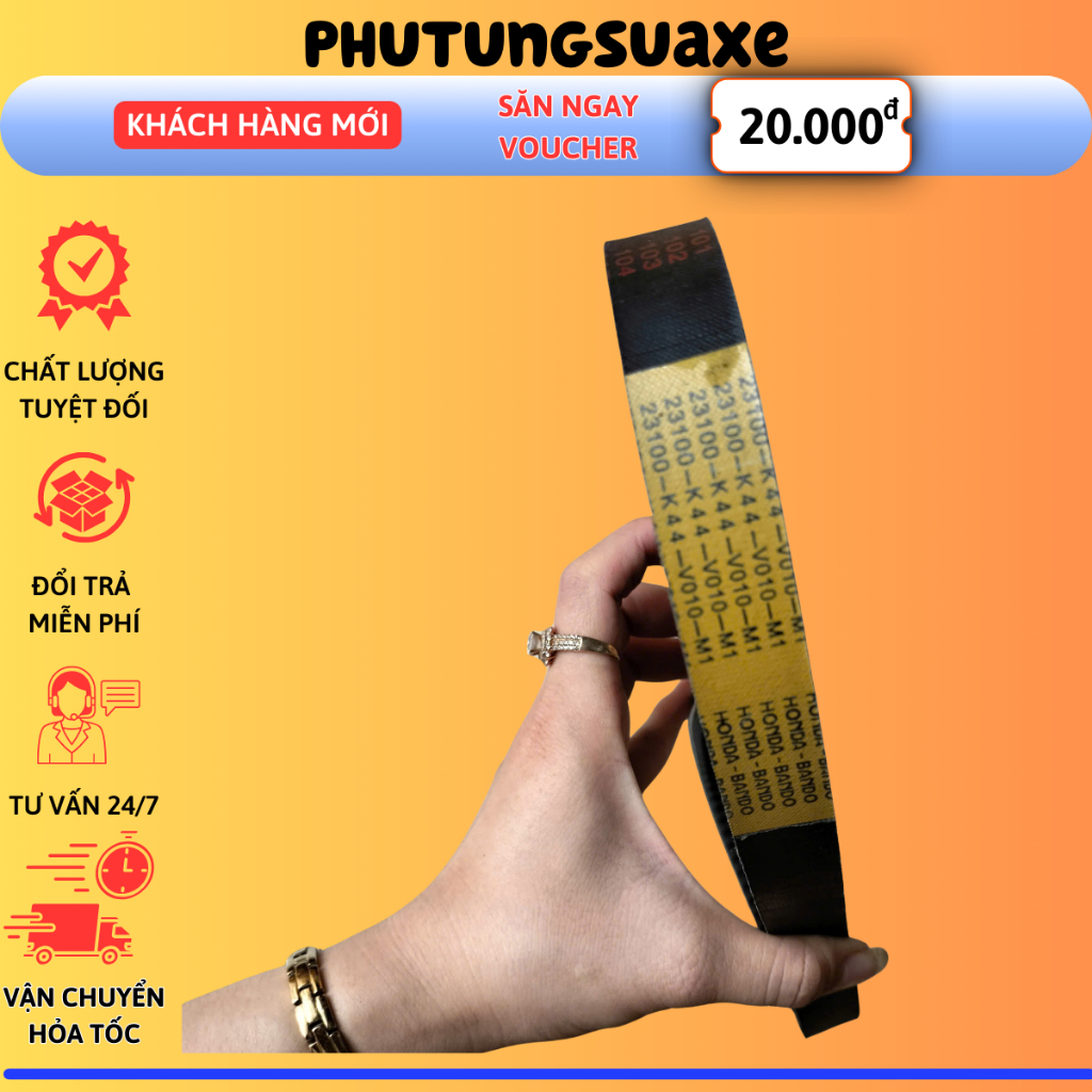 Dây Curoa Indo K44, hàng loại 1 lắp xe Honda Vision đời mới mã K44 phutungsuaxe