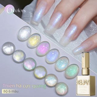  XEIJAYI 15ml New Aurora Glitter Super Bright Gel Nail Polish Thích hợp cho tiệm làm móng và tự làm tại nhà 
