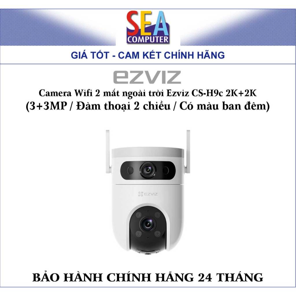 Camera Wifi 2 mắt ngoài trời Ezviz CS-H9c 6MP / 10MP  (Đàm thoại 2 chiều / Có màu ban đêm)