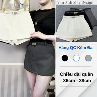 [Hàng QC] Quần Giả Váy Kèm Đai Fom Chữ A Cạp Cao Hàng QCCC