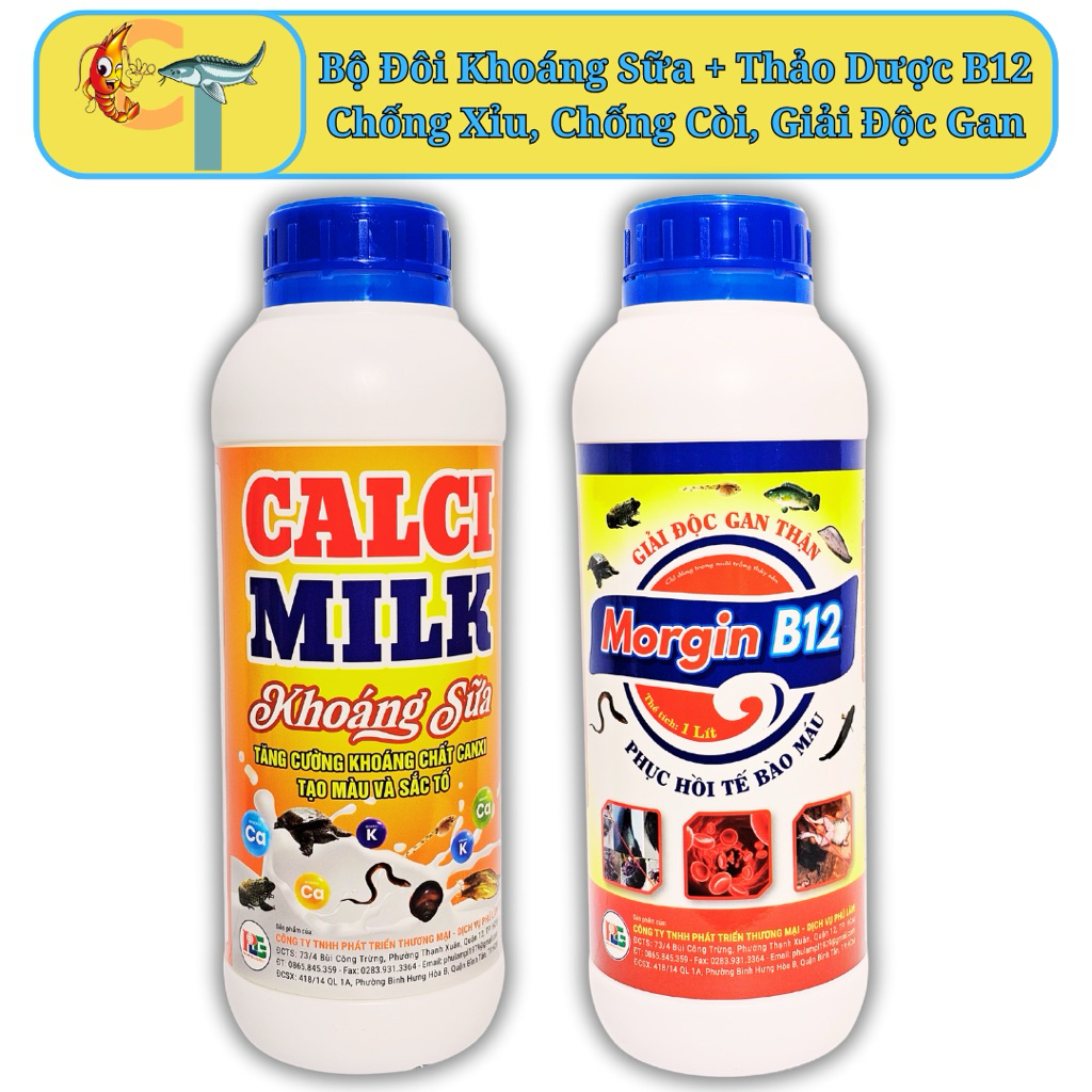 Bộ đôi Khoáng Sữa + Thảo Dược CALCI MILK MORGIN B12. Thủy sản CT