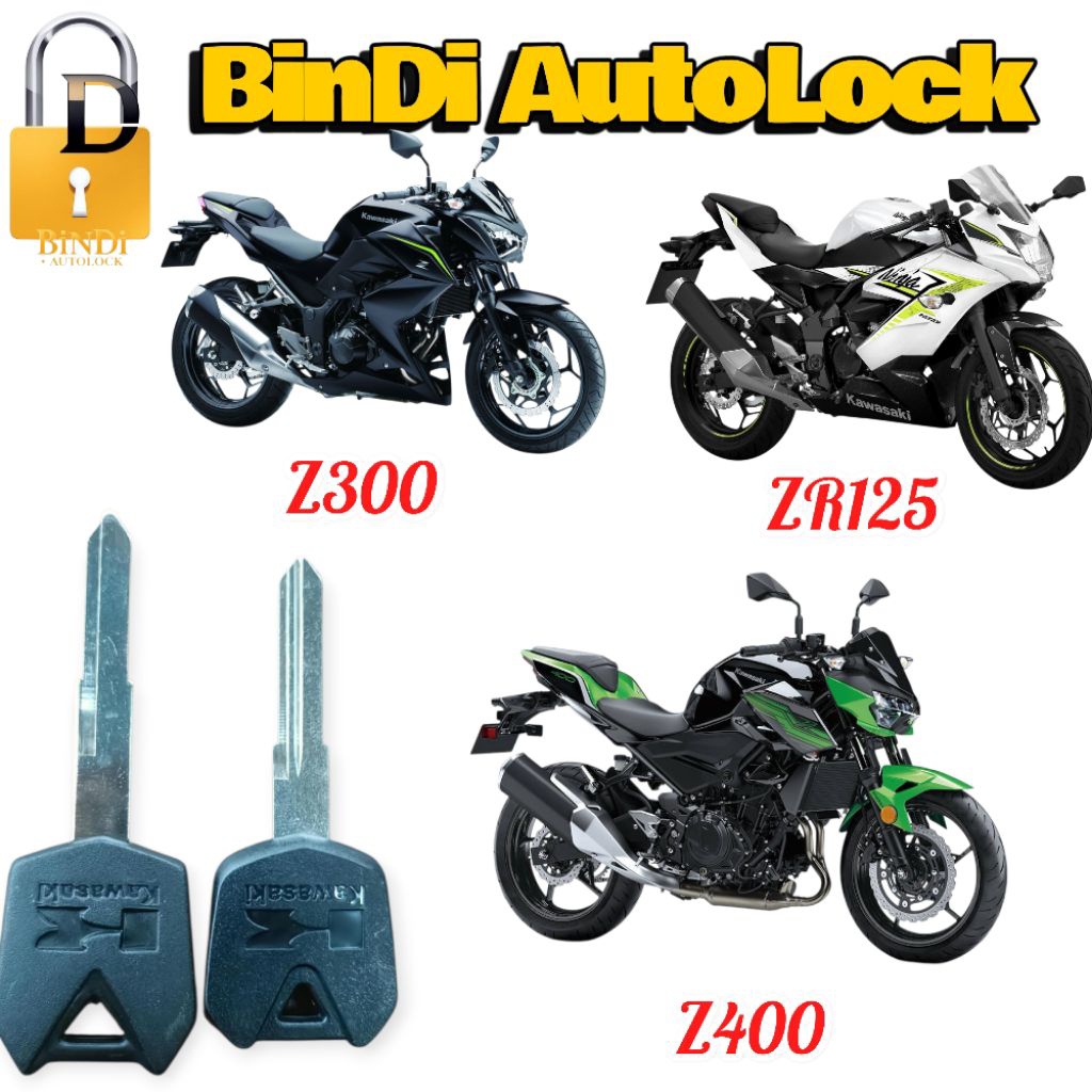 Phôi chìa khoá xe mô tô Kawasaki Z150, Z300, Z400 - Loại không Chíp - Hàng Thái Lan - Giá Siêu Rẽ