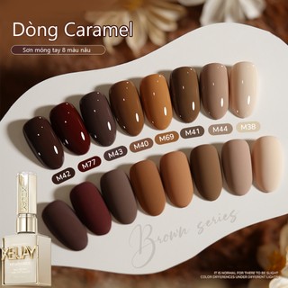 XEIJAYI 15ml Sơn móng tay dạng gel màu nâu cà phê mới lâu trôi và bền bỉ cho tiệm làm móng 