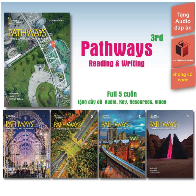 Sách Pathways 3rd - Reading Writing and Critical Thinking - bản in màu - tặng audio,video, đáp án