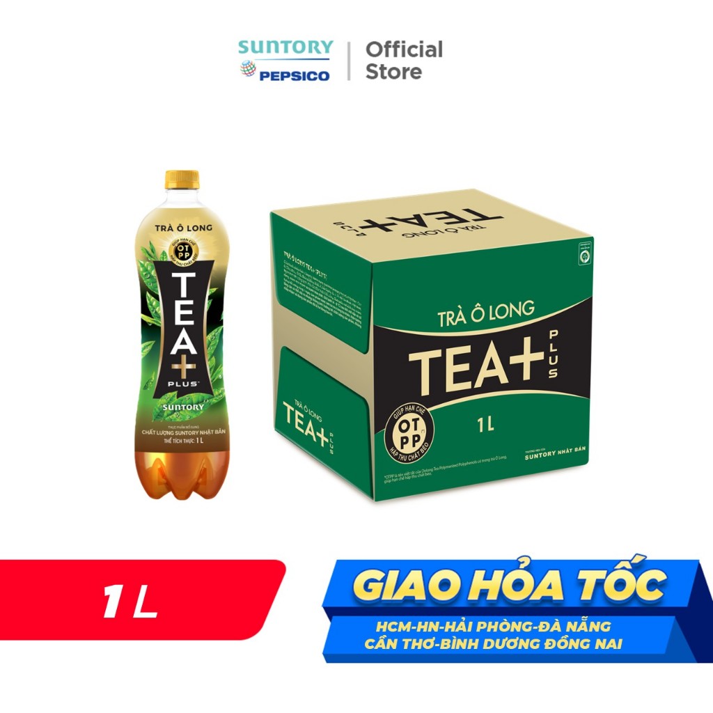 Thùng 12 Chai Trà Ô long Tea+ (1L/chai)
