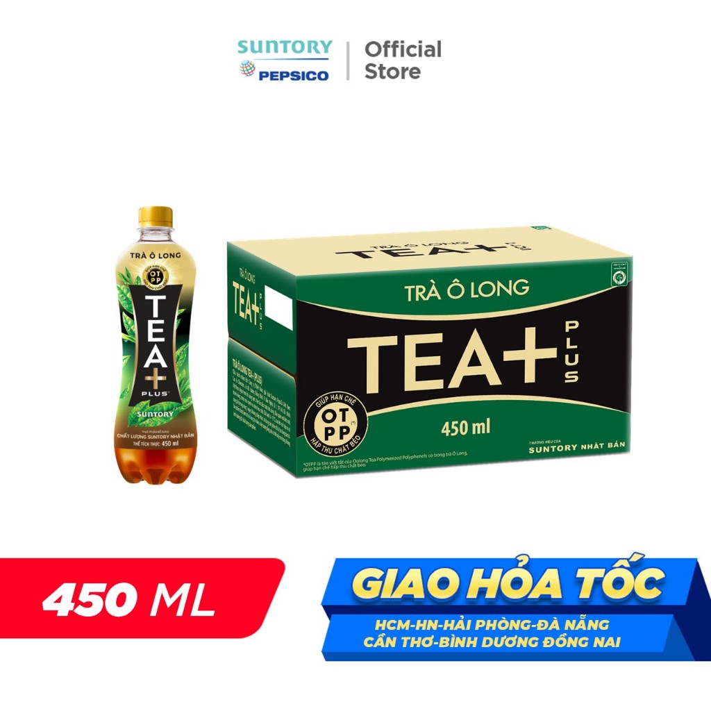 Thùng 24 Chai Trà Ô long Tea+ (450ml /chai)