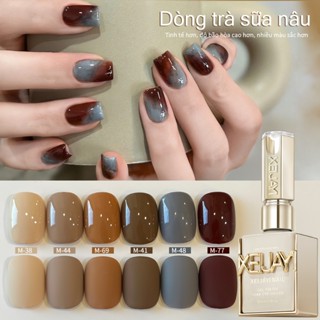  XEIJAYI 15ml Sơn móng tay gel màu xám nâu trà sữa mùa thu mới phù hợp cho tiệm làm móng và DIY 