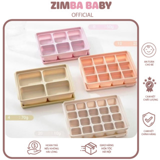  Khay trữ đông đồ ăn dặm Silicone TGM và Bar rot có nắp an toàn cho bé Kiêm Làm Đá Hàn Quốc 