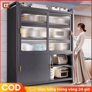  LT Tủ đựng đồ nhà bếp Có bánh xe Kệ tủ đa năng Chống bụi 360° Tủ bếp thép carbon 