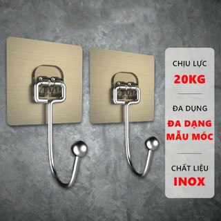  COMBO 10 Móc dán tường EMOMART Móc inox 304 Keo siêu dính treo đồ đa năng hơn 20Kg 