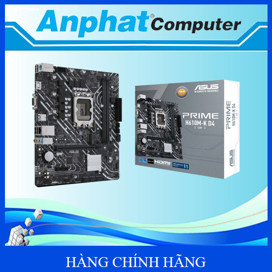 Bo mạch chủ Main ASUS PRIME H610M-K D4-CSM Socket LGA 1700 - Hàng Chính Hãng
