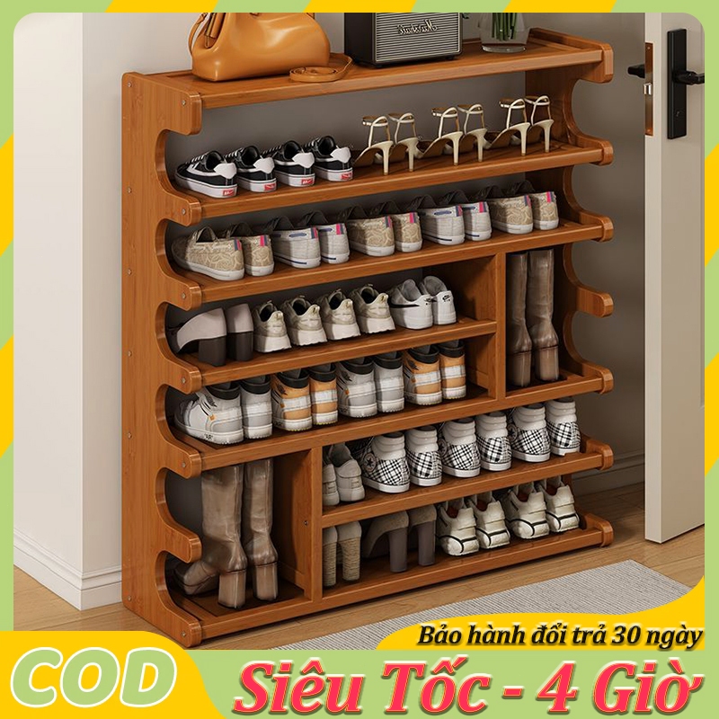 Giá để giày dép bằng tre gỗ đa năng Kệ trưng bày​ Kệ giày đa tầng​ Giá đựng đồ tủ giày thông minh