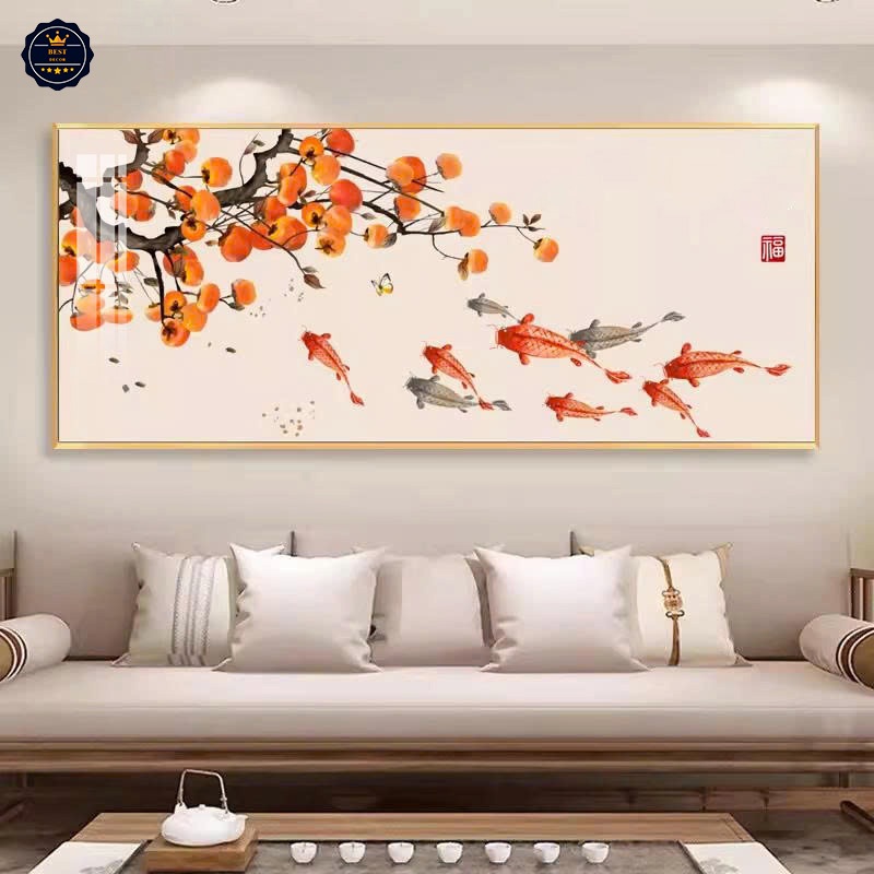 Tranh Hồng Quả Viên Mãn, Tranh Canvas, Tranh Tráng Gương, Tranh Phòng Khách