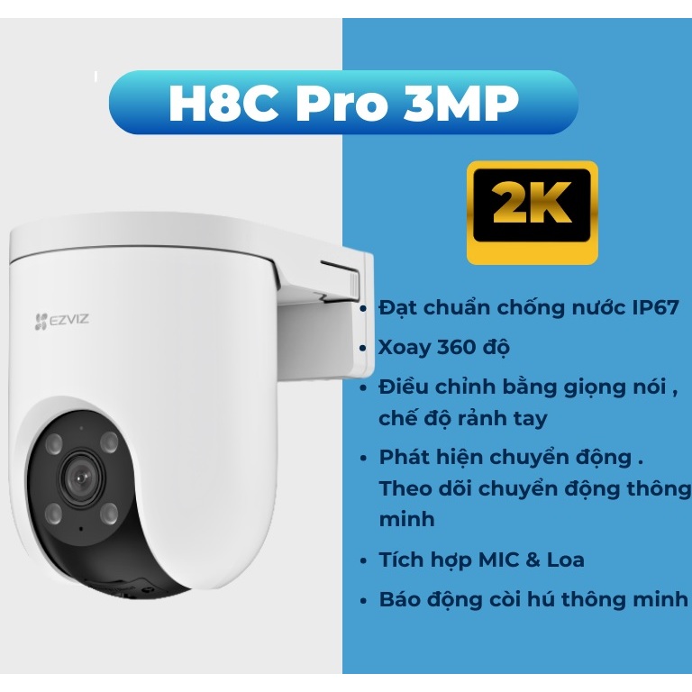 Camera WiFi quay quét EZVIZ H8C Pro 2K 3MP