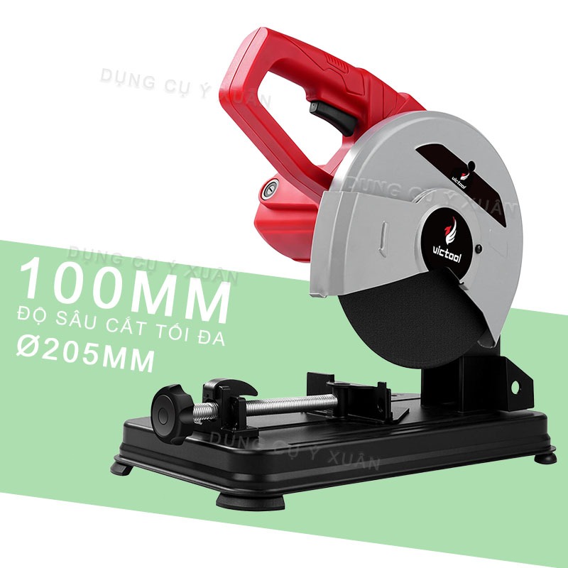 Máy Cắt Sắt Bàn 1200W Máy cắt gỗ Lưỡi Cưa 205mm, Điều Chỉnh Góc 0-45 Độ, Cắt Gỗ/Kim Loại/PVC