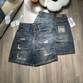  TIENSTYLE - Quần Jean ngố cào  rách mạc da-Quần bò lửng nữ size đại lưng chun Quần jean nữ bigsize 