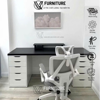 Bàn Ikea 10 Ngăn hộc tủ tiện dụng dài 240 , 200 , 180, 160 cm decol gaming | Nội Thất Văn Quyết